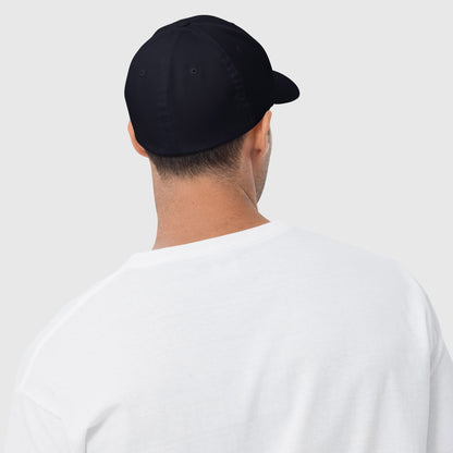 Dark navy structured ball cap fishing hat with curved brim shown from back. - Can't Catch 'Em Structured Ball Cap - Dark