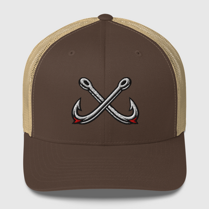 Crossed Hooks Trucker Hat