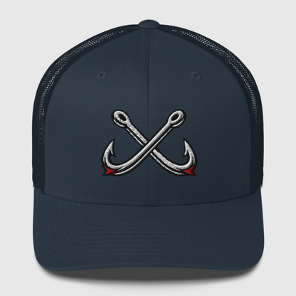 Crossed Hooks Trucker Hat