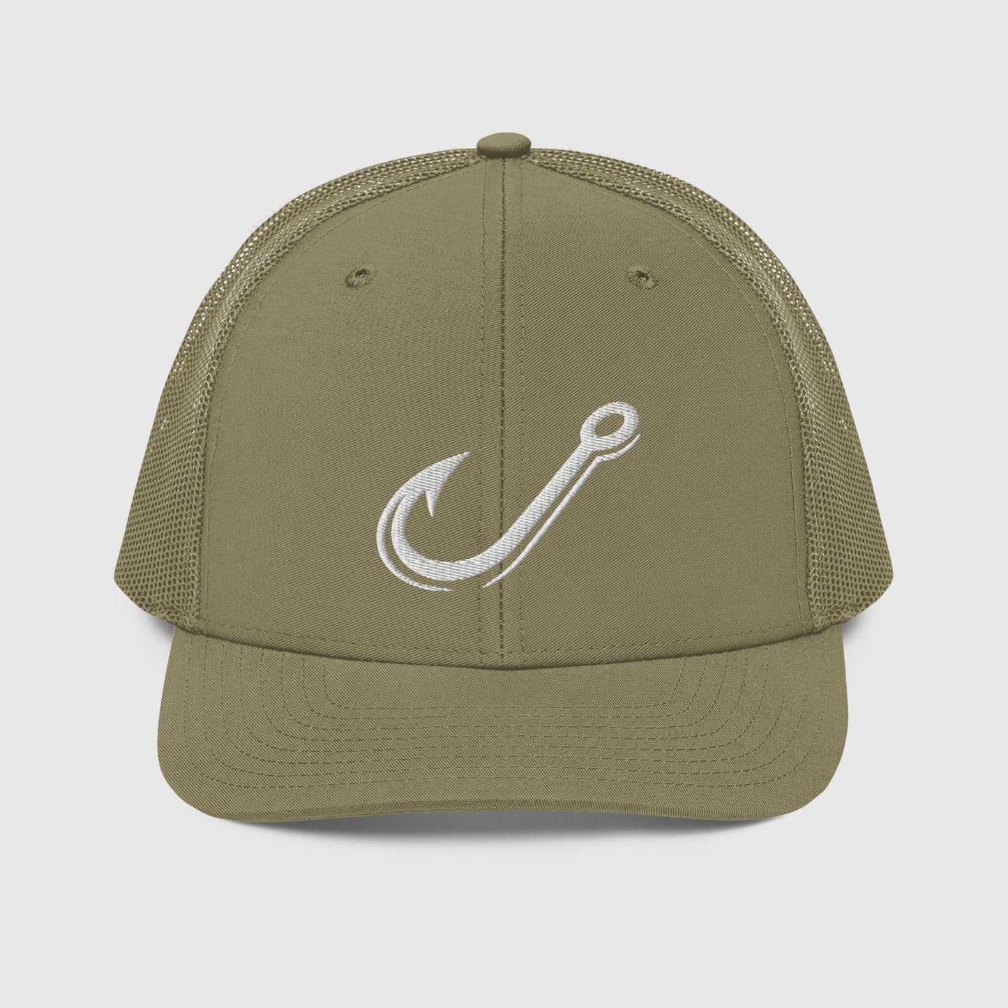 Loden colored classic J Hook trucker fishing hat with mesh back and snapback closure. - Classic J Hook Trucker Hat – Richardson 112 Fishing Hat